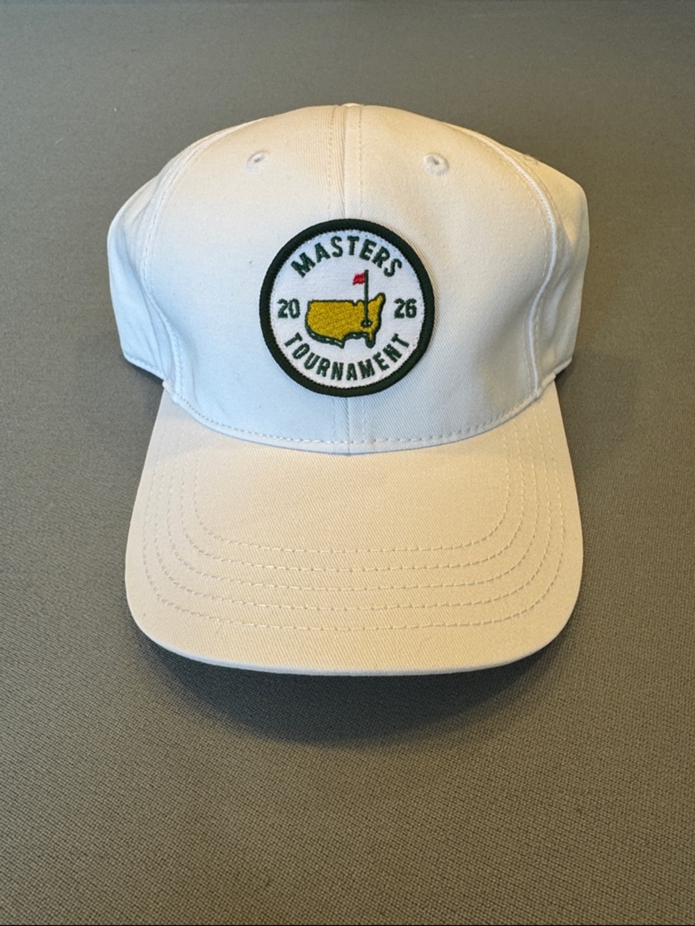 2026 Masters White Hat with Yellow & Green Logo